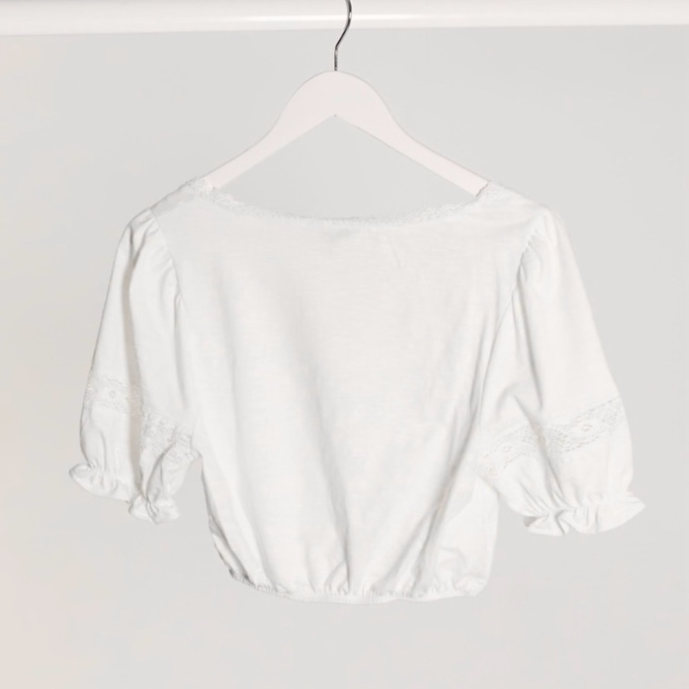 Miss Selfridge Off-White Lace Crop Top - Picture 6 of 6